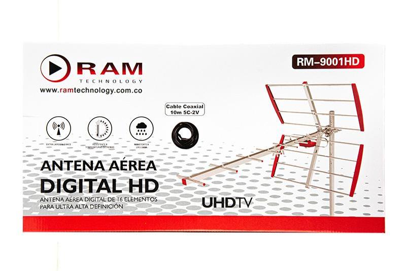 Antena TV RM-9001HD – Señal HD Clara - Cesta Maestra - RAM TECHNOLOGY