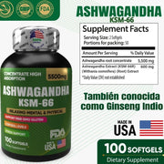 Ashwagandha KSM - 66 5500 mg – Softgels Adaptógeno Premium - Cesta Maestra - NATURESMITH