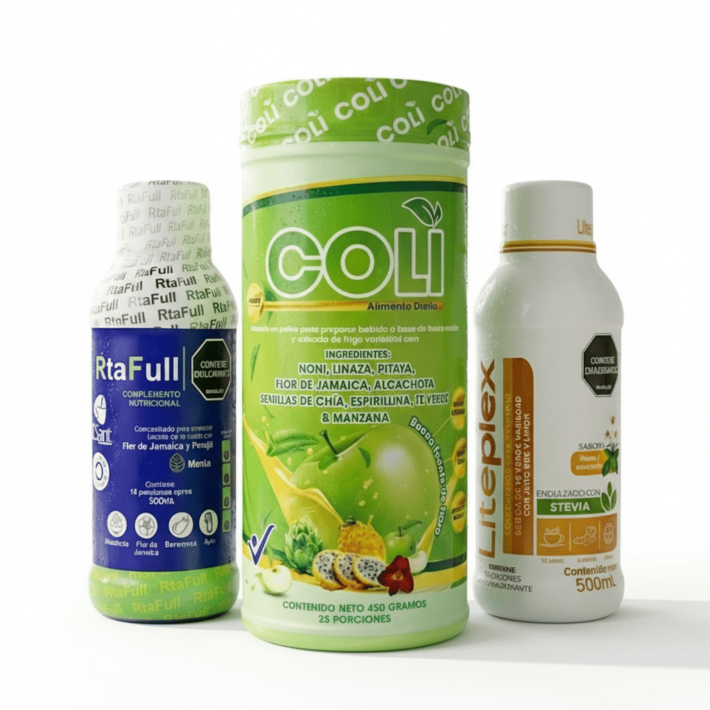Combo Suplementos Liteplex + Rtafull + Coliplus | Salud Digestiva y Bienestar - Cesta Maestra - UNMERCO