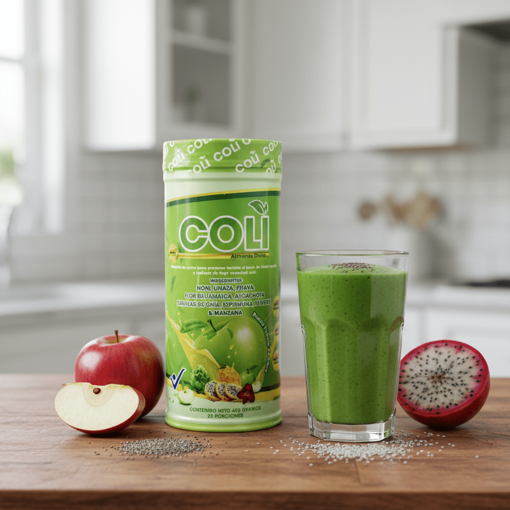 Fibra Coli Plus – Bebida Natural en Polvo con Chía, Espirulina y Té Verde | 450g 25 Porciones - Cesta Maestra - UNMERCO