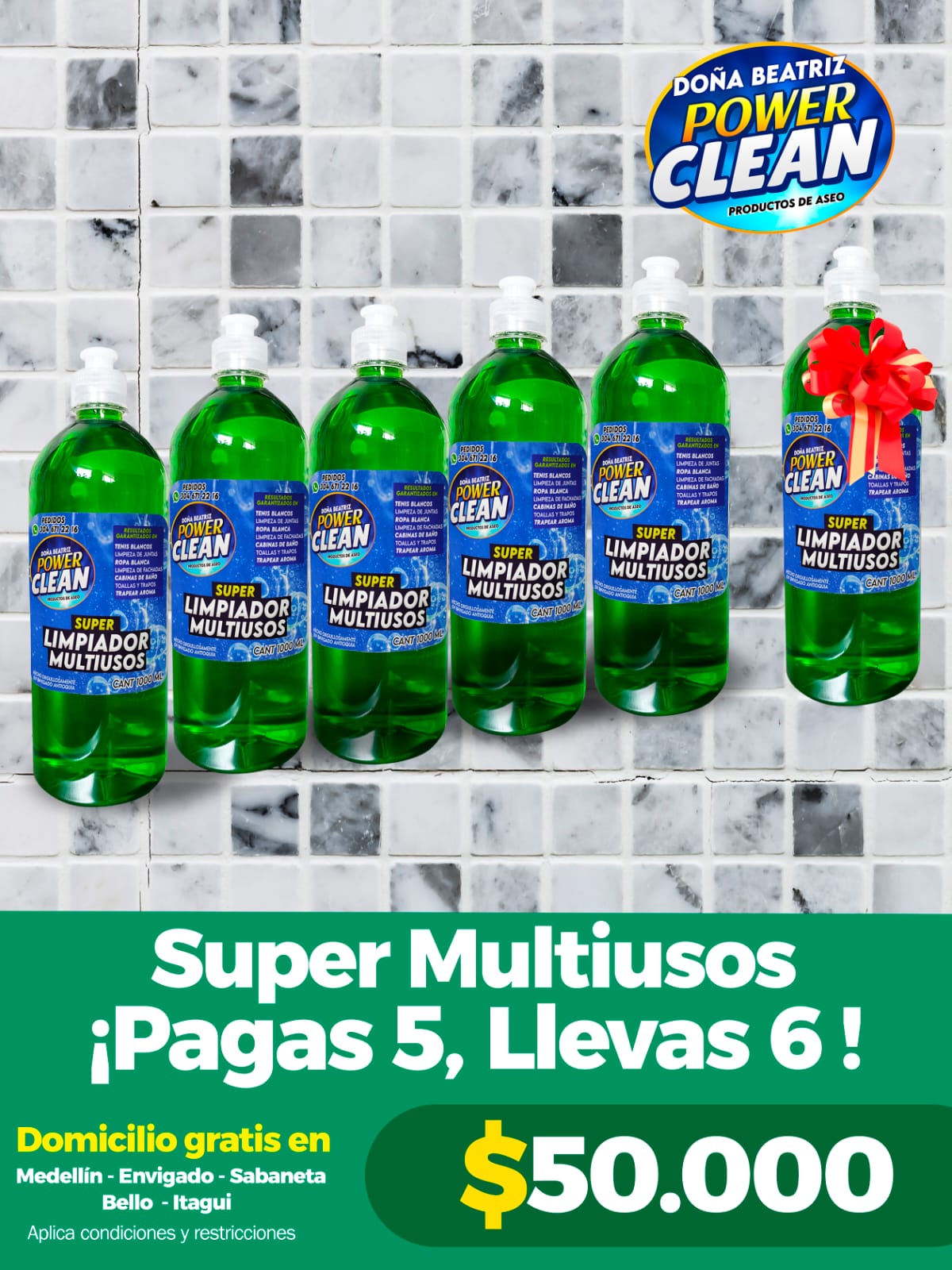 Promoción Super Limpiador Multiusos Power Clean paga 5 lleva 6