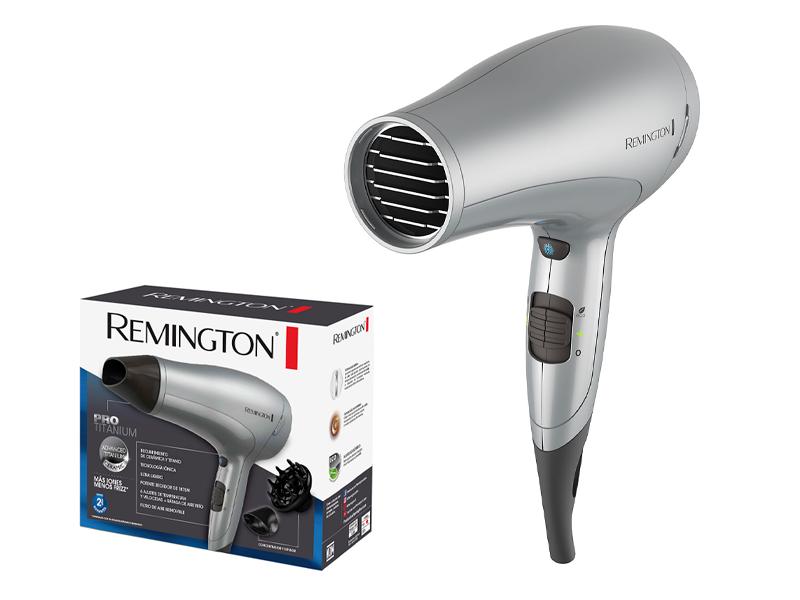 Secador Remington PRO Titanium Plata Difusor - Cesta Maestra - RAM TECHNOLOGY