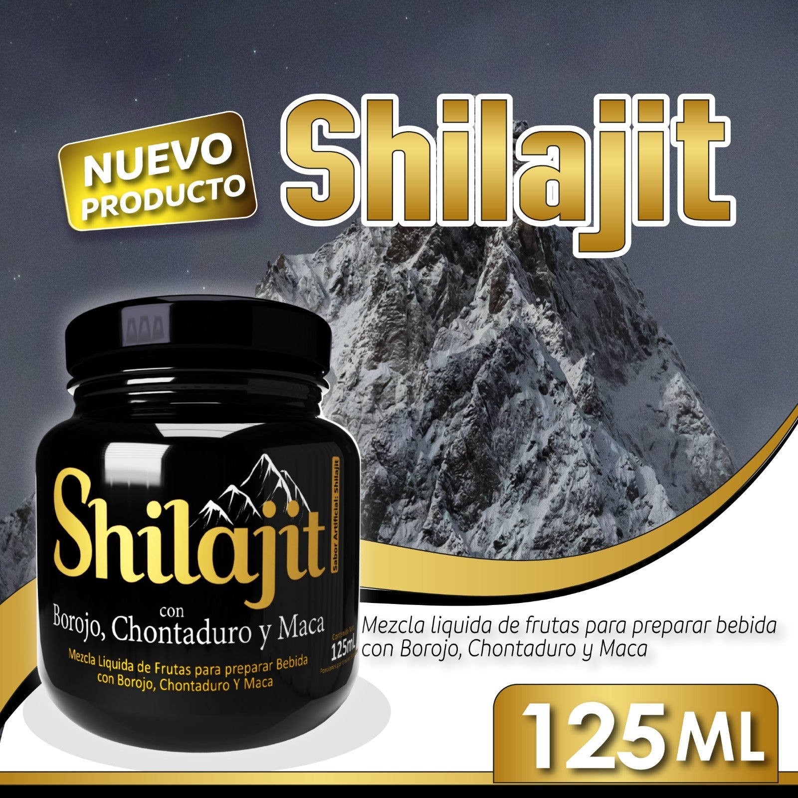 Shilajit Original 125 ml – Resina Mineral para Vitalidad y Testosterona - Cesta Maestra - NATURESMITH