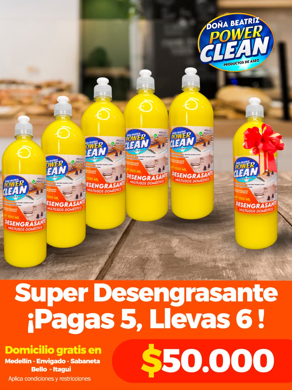 Super Desengrasante Power Clean 1L – Paga 5 y Lleva 6 - Cesta Maestra - Power Clean