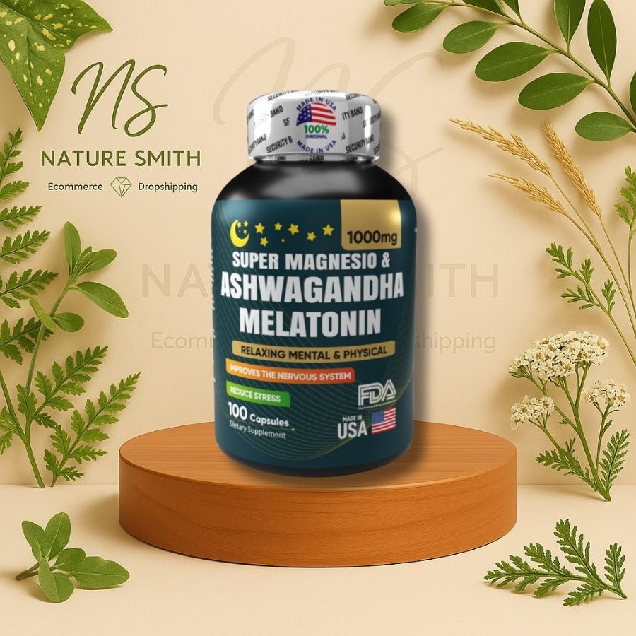 Super Magnesio + Ashwagandha KSM - 66 + Melatonina – Stack Noche Premium - Cesta Maestra - NATURESMITH