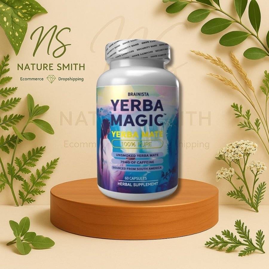 Yerba Magic – Cápsulas de Yerba Mate Pura 75mg Cafeína Natural para Energía - Cesta Maestra - NATURESMITH